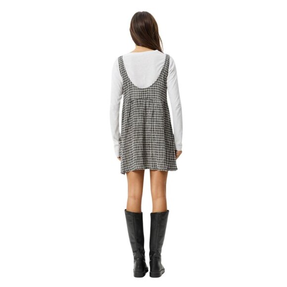 Afends Asta Jesse Hemp Seersucker Mini Dress – Steel Check, Size S - Picture 4 of 12